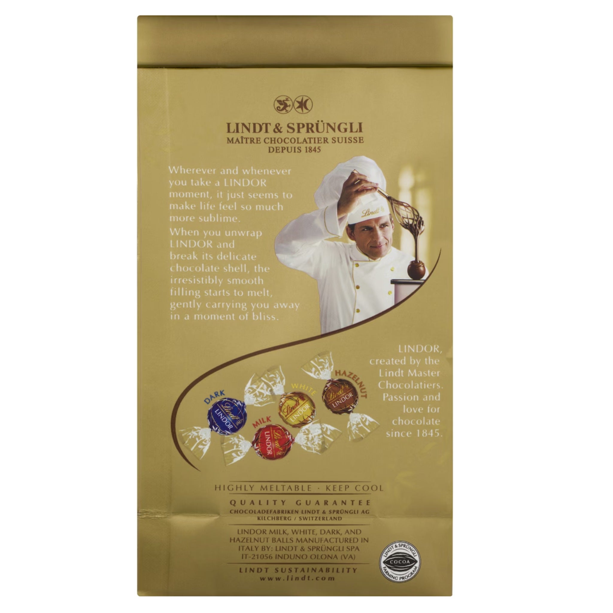 Lindt Lindor Assorted Chocolate Balls 125g Bag