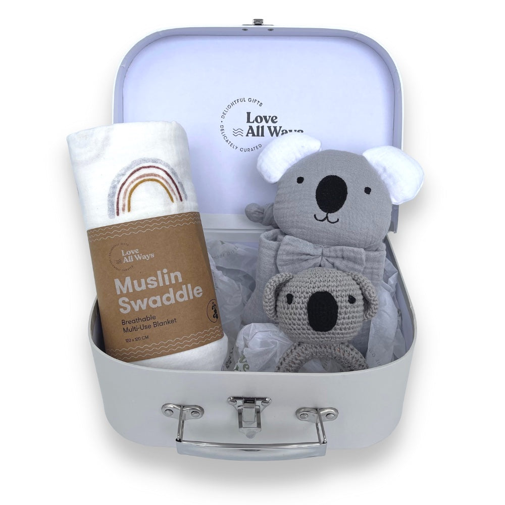 Baby Koala Gift Box Grey  Baby koala, Koala, Unisex baby shower gifts